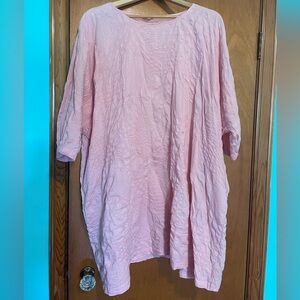 Oversized pink shirt dress or tunic